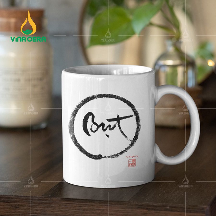 Ly Sứ Trắng Quai C Men Bóng LS-01102224 Ly Sứ Trắng Quai C Men Bóng LS-01102224