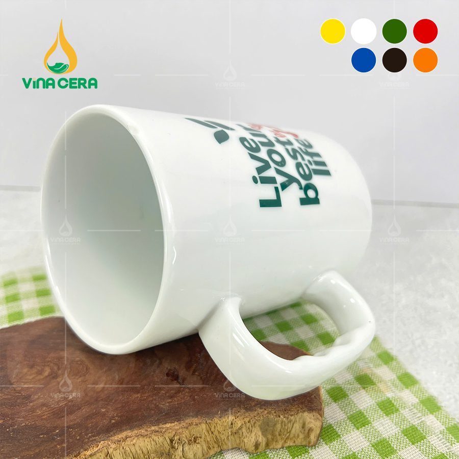 Ly Sứ Trắng Quai Vân Tay LS-02102124 Ly Sứ Trắng Quai Vân Tay LS-02102124