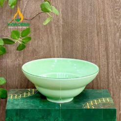Bộ Chén Đĩa Bát Tràng Men Xanh Ngọc Trơn - TS 102404 Bộ chén đĩa Bát Tràng men xanh ngọc trơn