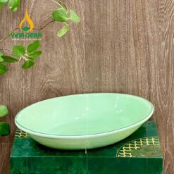 Bộ Chén Đĩa Bát Tràng Men Xanh Ngọc Trơn - TS 102404 Bộ chén đĩa Bát Tràng men xanh ngọc trơn