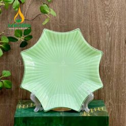 Bộ Chén Đĩa Bát Tràng Men Xanh Ngọc Trơn - TS 102404 Bộ chén đĩa Bát Tràng men xanh ngọc trơn