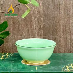 Bộ Chén Đĩa Bát Tràng Men Xanh Ngọc Trơn - TS 102404 Bộ chén đĩa Bát Tràng men xanh ngọc trơn