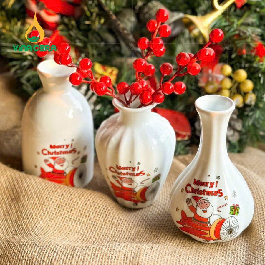 Bình Hoa Mini in Hình ông Già Noel BH29032401 Bình Hoa Mini in Hình ông Già Noel BH 29032401