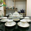 Bộ Ấm Chén Dáng Đài Các Vẽ Phù Dung