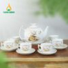 Bộ Ấm Chén Nắp Trăng Khuyết Vẽ Vàng Công Đào