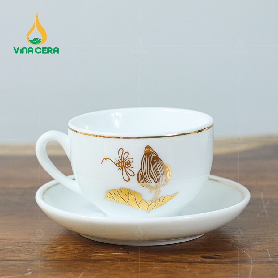 Bộ Ấm Trà Dáng Minh Long Vẽ Vàng VN AC 40