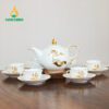 Bộ Ấm Trà Mẫu Đơn Vẽ Vàng VN AC 42