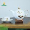 Bộ Ấm Trà Mẫu Đơn Vẽ Vàng VN AC 42