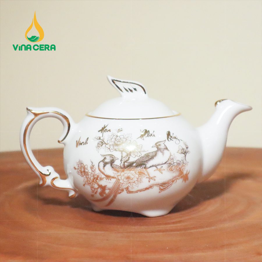 Bộ Ấm Trà Phượng Hoàng Vàng Kim VN AC 45 Bo Am Tra Phuong Hoang Vang Kim 3