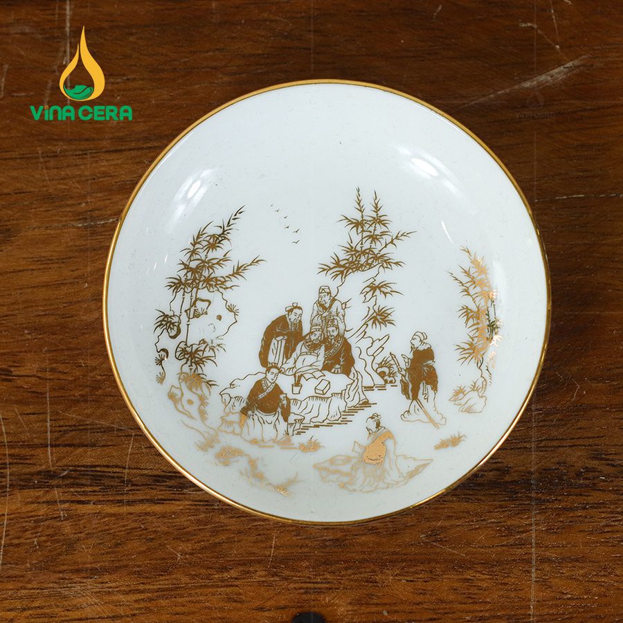 Bộ Ấm Trà Phượng Hoàng Vàng Kim VN AC 45 Ấm Chén Phượng Hoàng Trúc Lâm Thất Hiền Vàng Kim