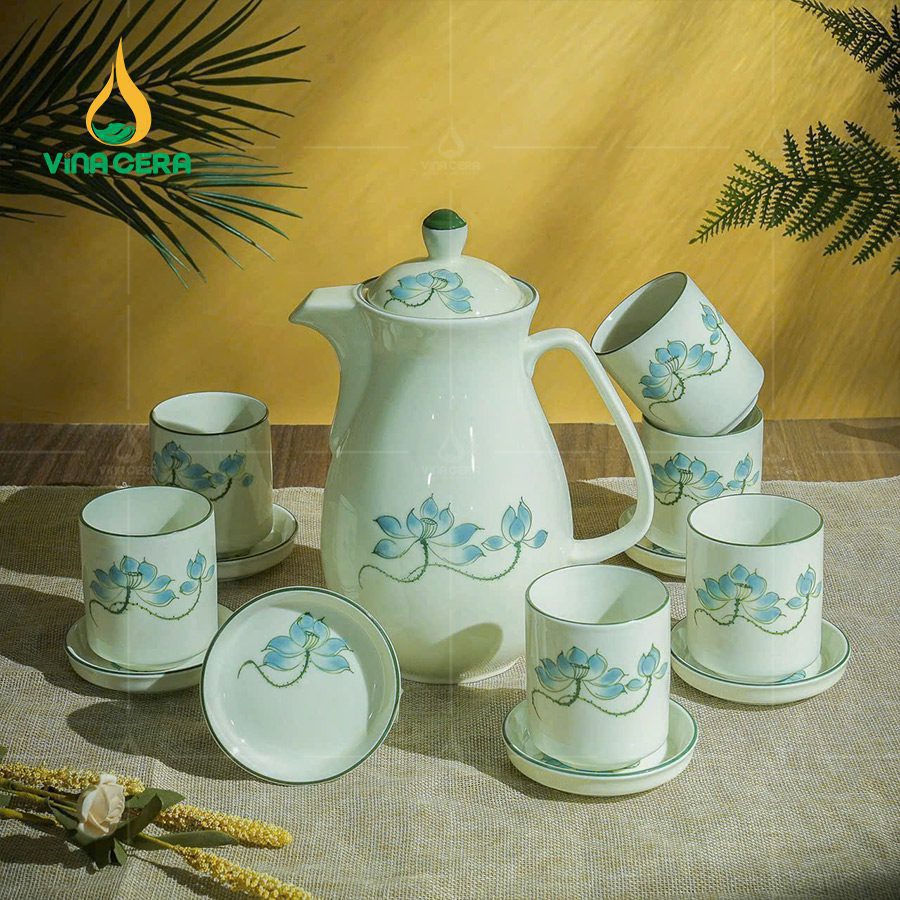 Bộ Bình Nước Bát Tràng Men Kem 1.3L BAT-0111224 (7)