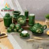 Bộ ấm Chén Quả Đào Men Xanh Ngọc