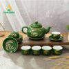 Bộ ấm Chén Quả Đào Men Xanh Ngọc