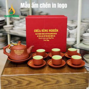 Bộ ấm Trà Gốm Bát Tràng in logo