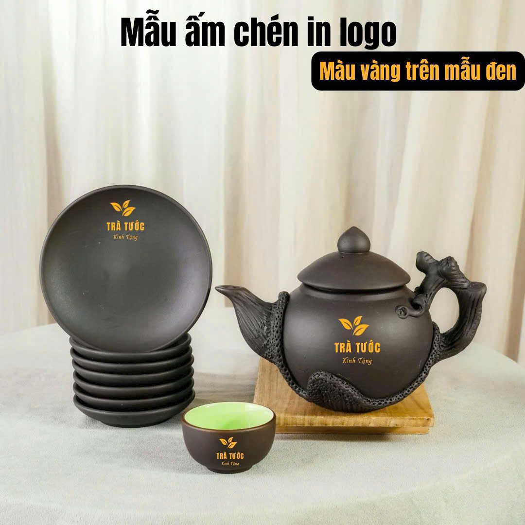 Bộ ấm Trà Gốm Bát Tràng in logo BAT01110724 Bộ ấm Trà Gốm Bát Tràng in logo Giá Tốt