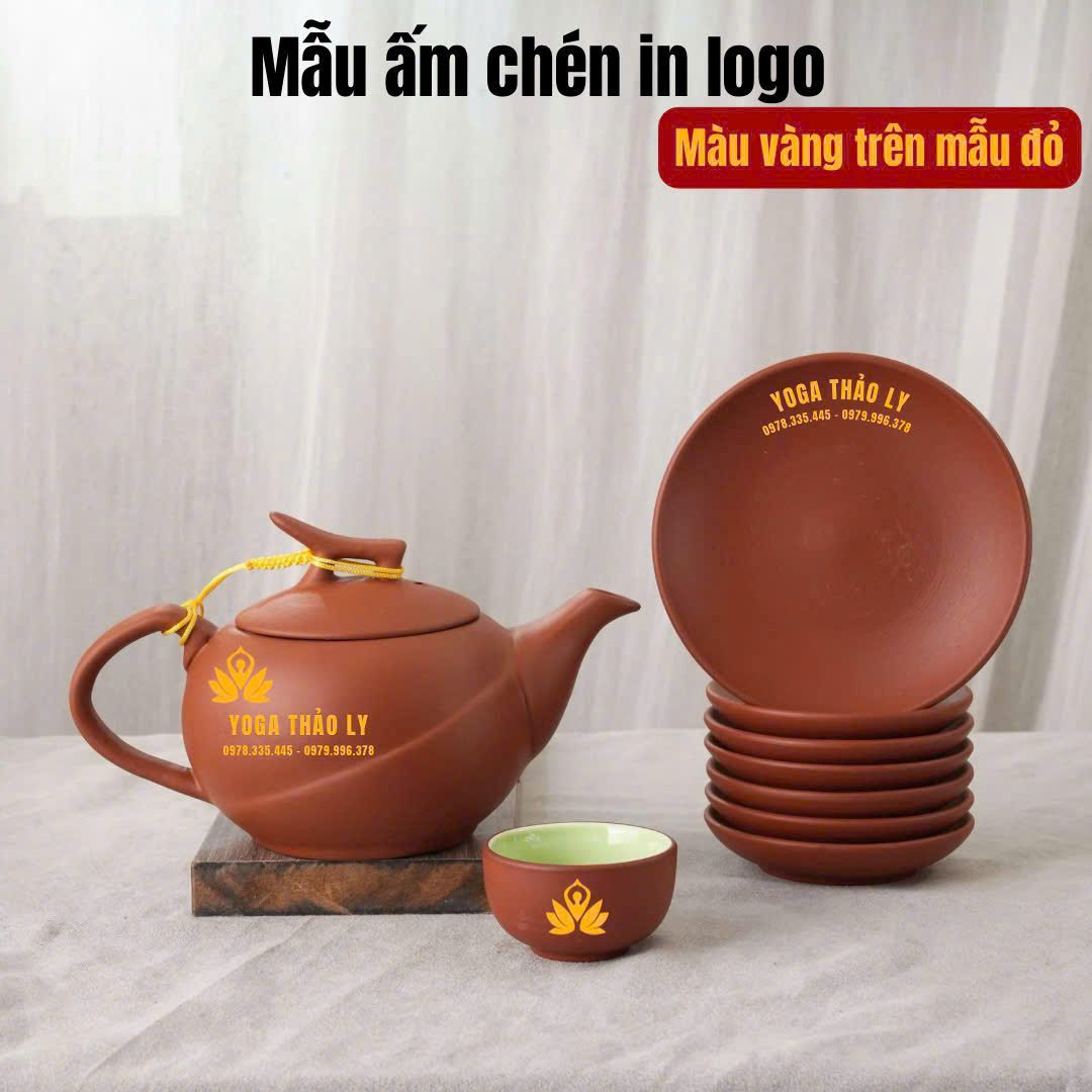 Bộ ấm Trà Gốm Bát Tràng in logo BAT01110724 Bộ ấm Trà Gốm Bát Tràng in logo Giá Tốt