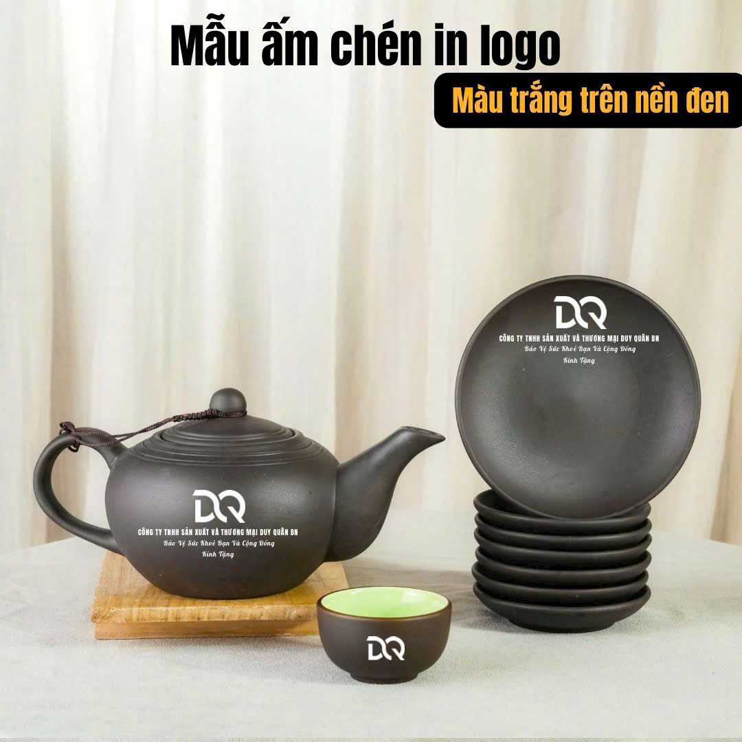 Bộ ấm Trà Gốm Bát Tràng in logo BAT01110724 Bộ ấm Trà Gốm Bát Tràng in logo Giá Tốt
