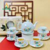 Bộ ấm chén Bưởi cành vẽ hoa vàng Bát Tràng AC021112724