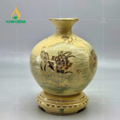 Mẫu Bình Gốm Chu Đậu In logo quà tặng đẹp GCĐ11724 Mẫu Bình Gốm Chu Đậu In logo quà tặng đẹp GCĐ11724