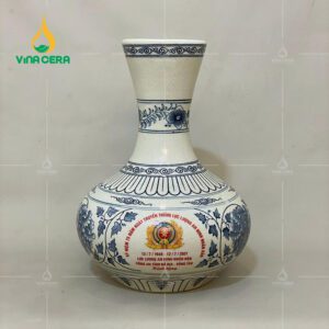 Mẫu Bình Gốm Chu Đậu In logo quà tặng đẹp GCĐ11724