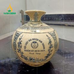 Mẫu Bình Gốm Chu Đậu In logo quà tặng đẹp GCĐ11724 Mẫu Bình Gốm Chu Đậu In logo quà tặng đẹp GCĐ11724