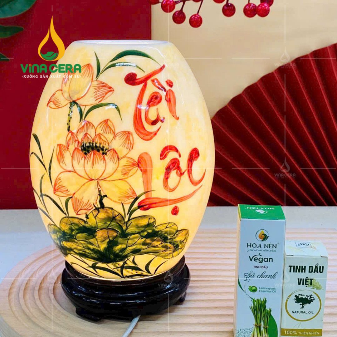 Đèn Xông Tinh Dầu Bát Tràng Dáng Trứng - DX 0911124 Đèn xông tinh dầu Bát Tràng dáng trứng