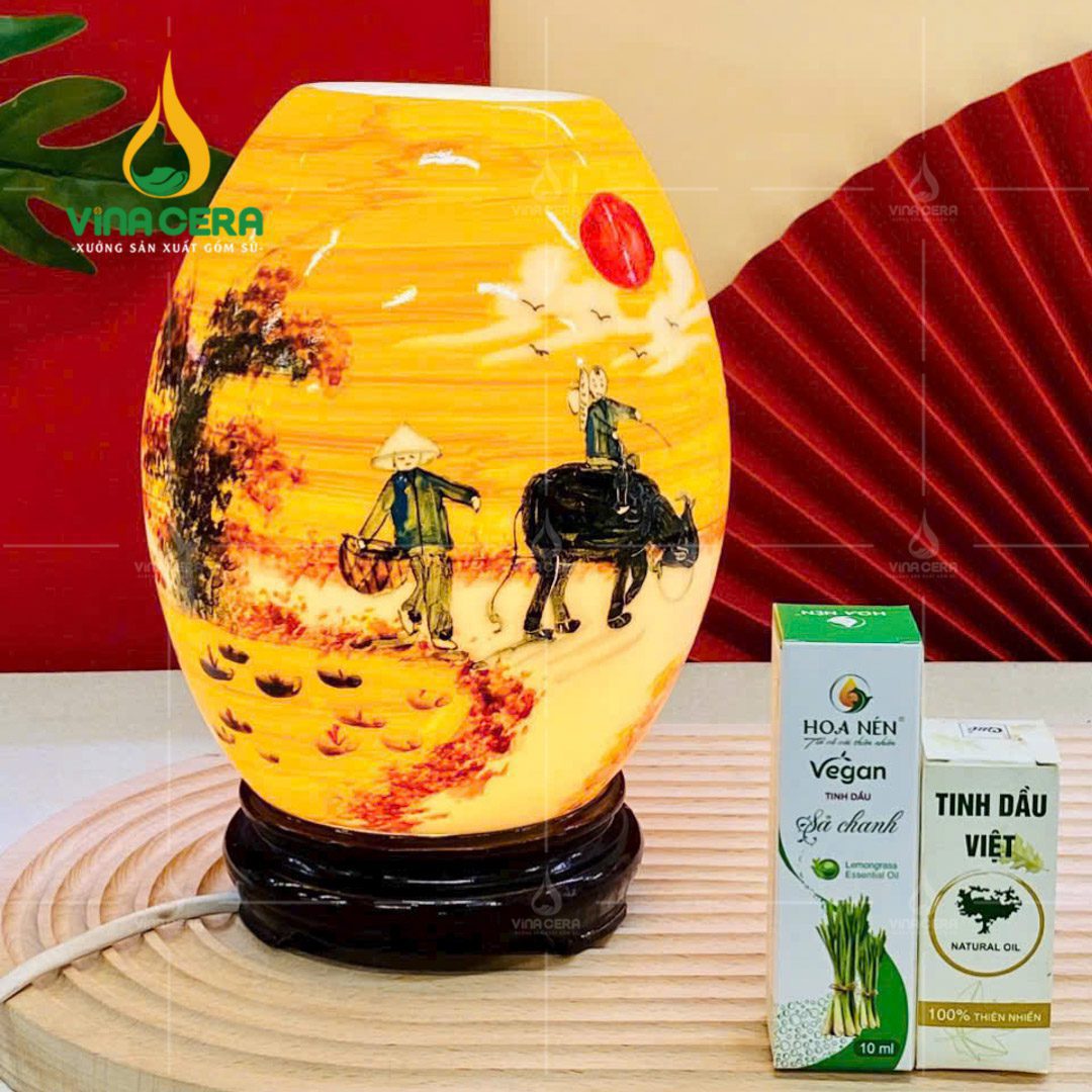 Đèn Xông Tinh Dầu Bát Tràng Dáng Trứng - DX 0911124 Đèn xông tinh dầu Bát Tràng dáng trứng