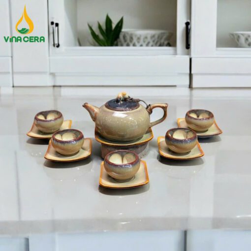 Ấm Chén Men Hỏa Biến Cao Cấp