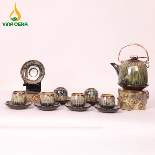 Ấm Chén Men Hỏa Biến Cao Cấp