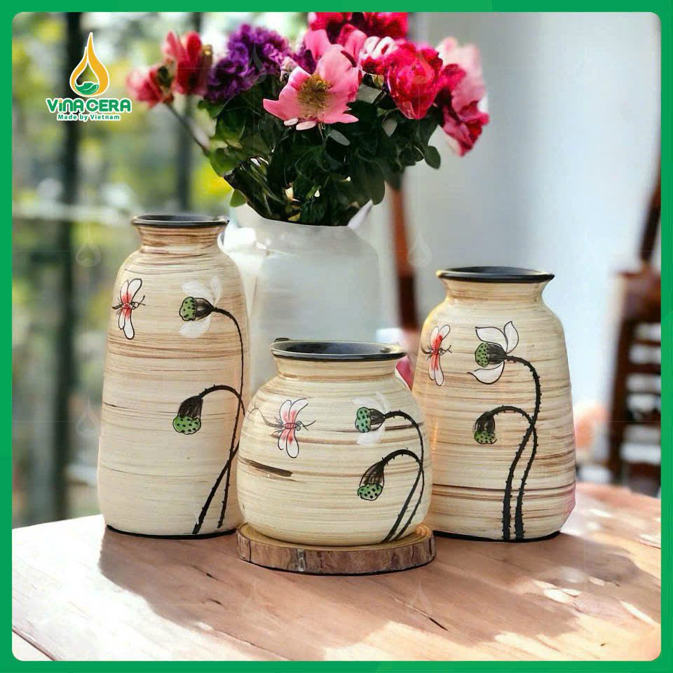 Lọ Hoa Gốm Sứ Bát Tràng VN-0461125 (1) Lọ Hoa Gốm Sứ Bát Tràng VN-0461125