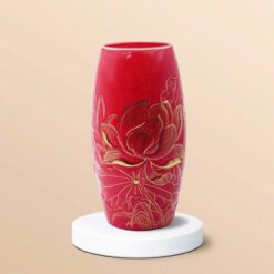 lọ bom men lam sen vàng khắc nổi
