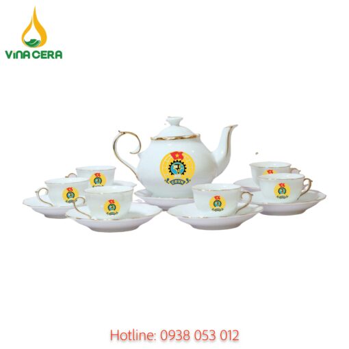 ấm chén in logo - quà tặng công đoàn