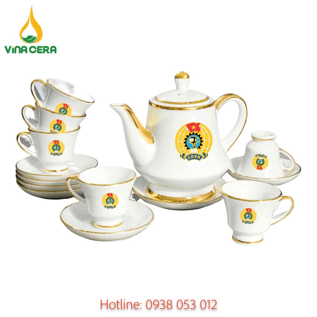 ấm chén in logo - quà tặng công đoàn