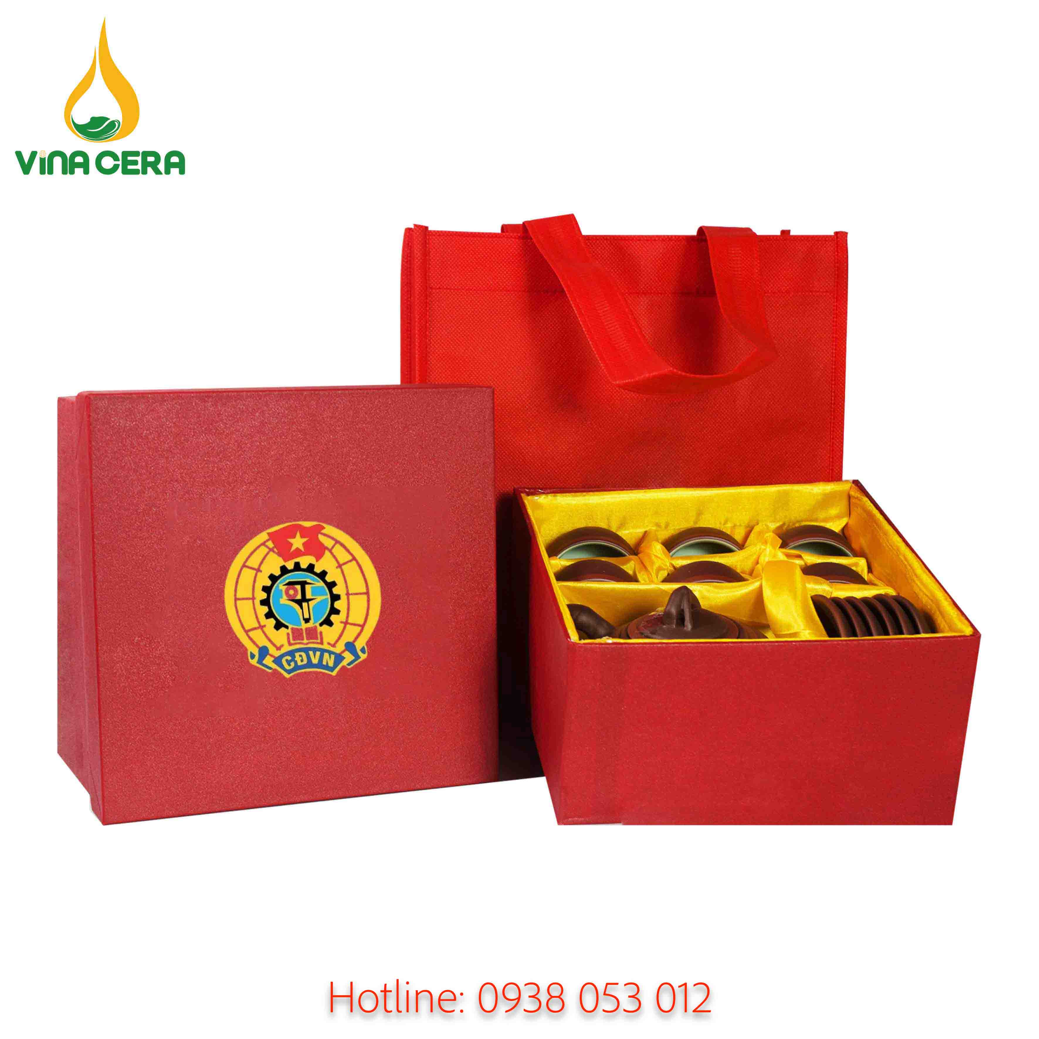 Ấm Chén In logo Công Đoàn AC-0162125 ấm chén in logo - quà tặng công đoàn