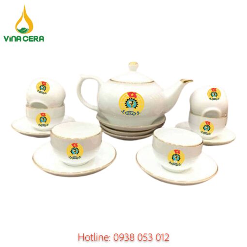ấm chén in logo - quà tặng công đoàn