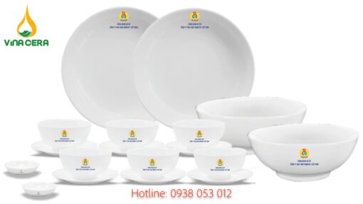 bộ chén bát in logo - quà tặng công đoàn