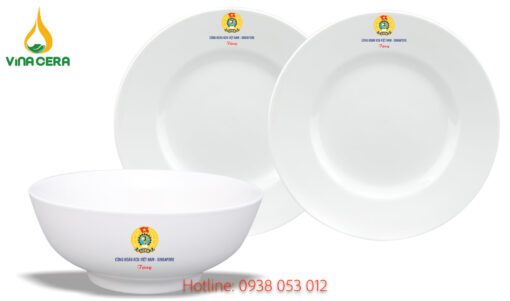 bộ chén bát in logo - quà tặng công đoàn