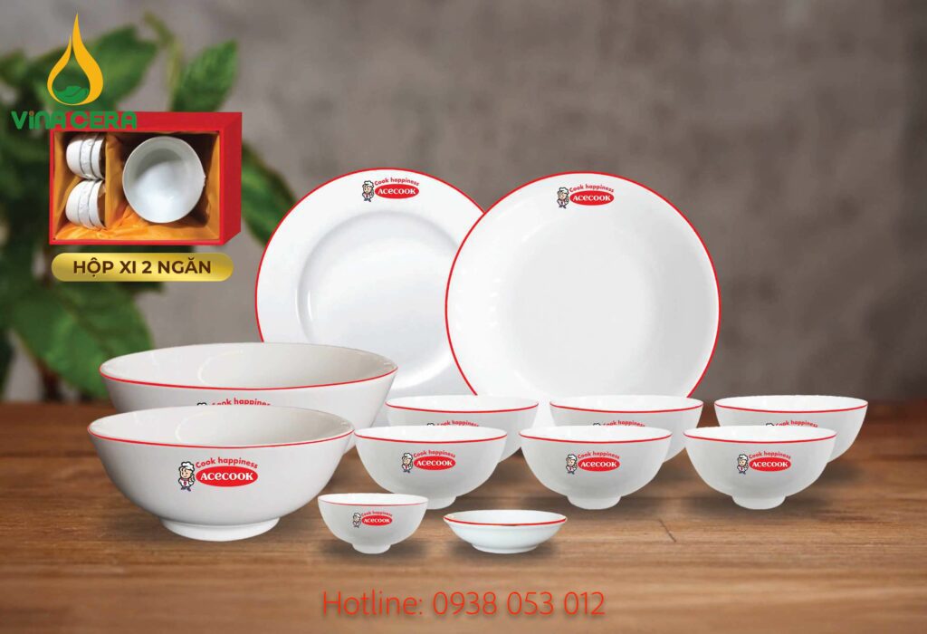 bộ 10 chén in logo - quà tặng công đoàn