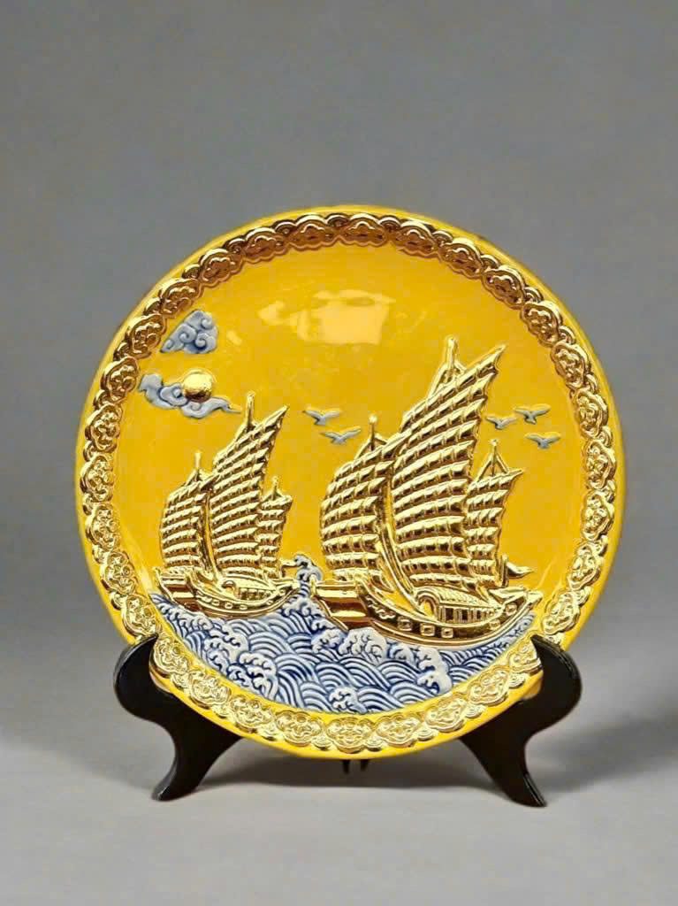 Đĩa Phong Thủy Trưng bày Thuận Buồm Xuôi Gió - May Mắn Thuận Lợi ĐBT-0272625