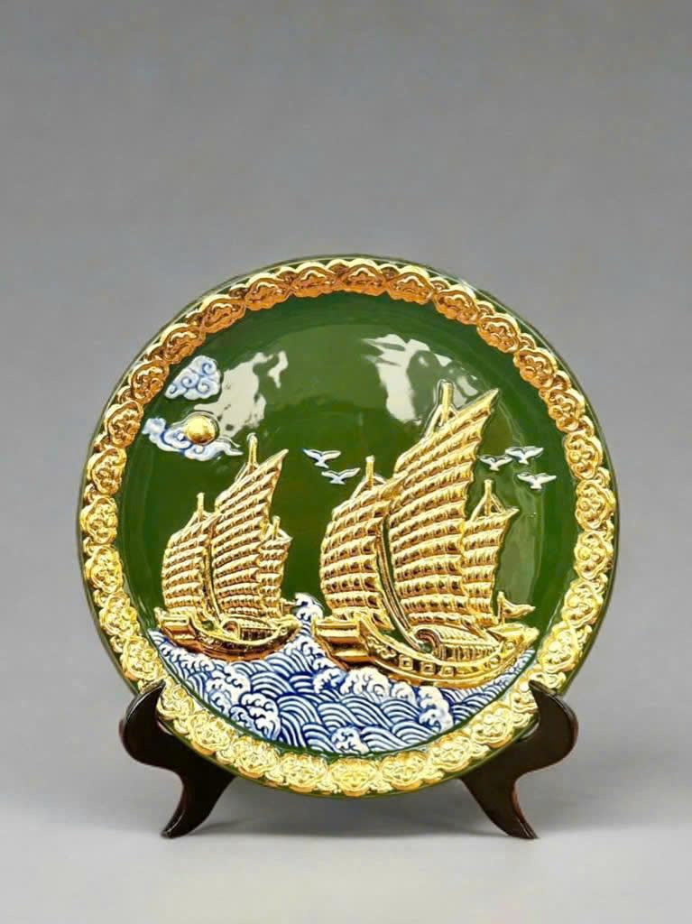 Đĩa Phong Thủy Trưng bày Thuận Buồm Xuôi Gió - May Mắn Thuận Lợi ĐBT-0272625