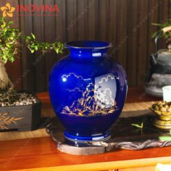 Bình Hút Lộc Bát Tràng Mã Đáo Thành Công Vẽ Vàng