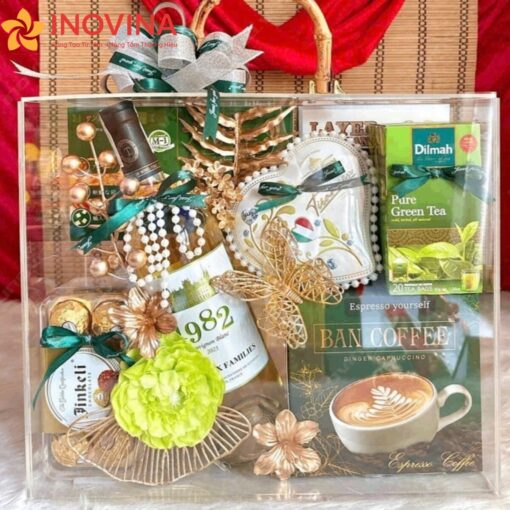 Giỏ Quà Tết Sắc Xanh Lá Thiên Nhiên