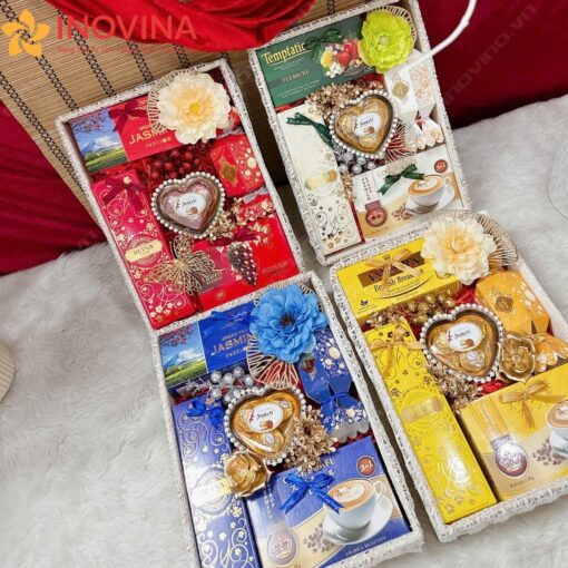 Hộp quà Xuân Hoa Gấm