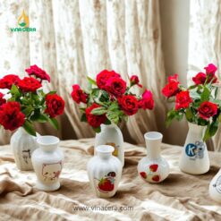 Bình hoa mini gốm sứ quà tặng ngày 8/3 in logo theo yêu cầu
