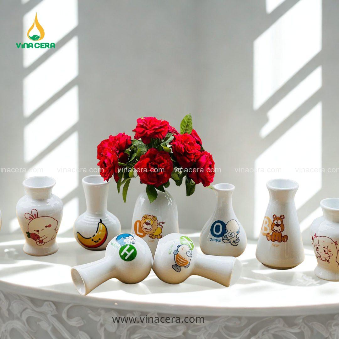 Bình Hoa Mini Gốm Sứ Quà Tặng Ngày 8/3 In Logo Theo Yêu Cầu Bình hoa mini gốm sứ quà tặng ngày 8/3 in logo theo yêu cầu