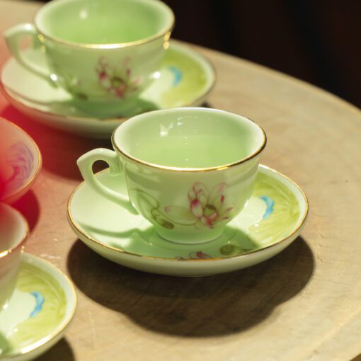 Bộ Ấm Trà Đài Cát Sen Hồng Chỉ Vàn