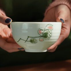 Bộ Bát Cơm Bát Tràng Men Kem Đài Sen Bộ Bát Cơm Bát Tràng Men Kem Đài Sen