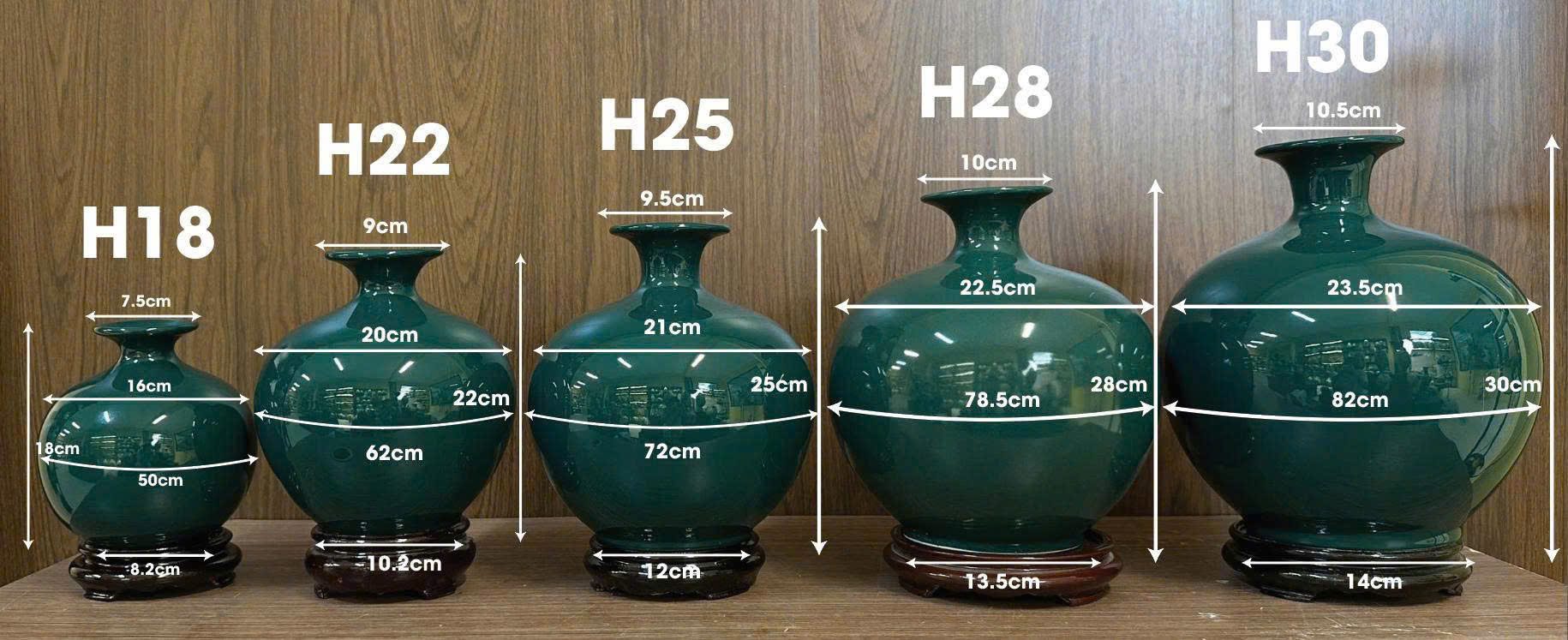 Bình Hút Lộc Gốm Bát Tràng Trắng Trơn In Logo Quà Tặng Doanh Nghiệp kích thước bình hút lộc thông dụng