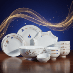 Bộ Bát Đĩa Men Trắng Hoa Sen Chỉ Vàng Kim 16 Món Bát Tràng Bộ Đồ Ăn Hoa Sen Men Trắng Chỉ Vàng Kim 16 Món Cao Cấp