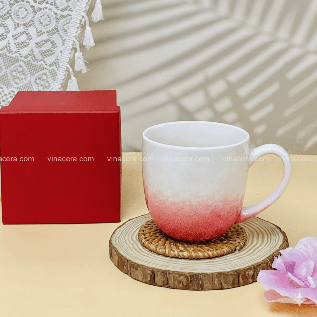 Ly Sứ Bát Tràng Đáy Tròn Men Loang Cao Cấp In Logo Ly sứ Bát Tràng đáy tròn men loang cao cấp in logo làm quà tặng doanh nghiệp B2B